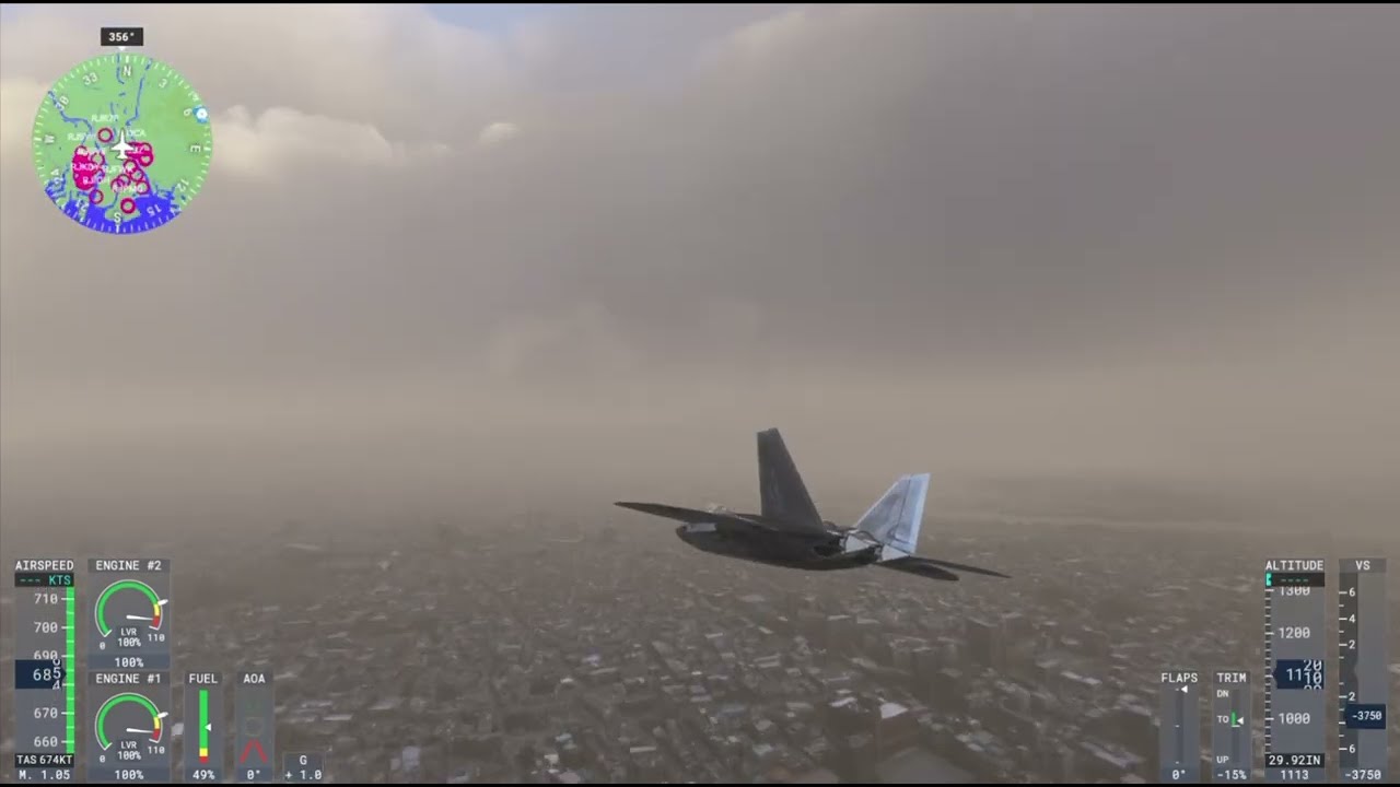 雪の東京の空を偵察していたら、迷子になった。#f22 #raptor #課金
