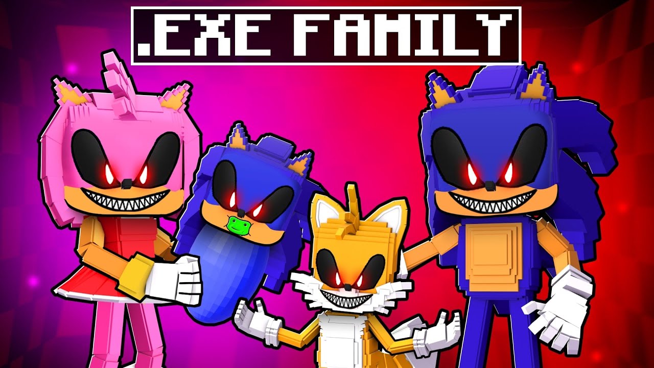 Adopted by a SONIC.EXE FAMILY in Minecraft!