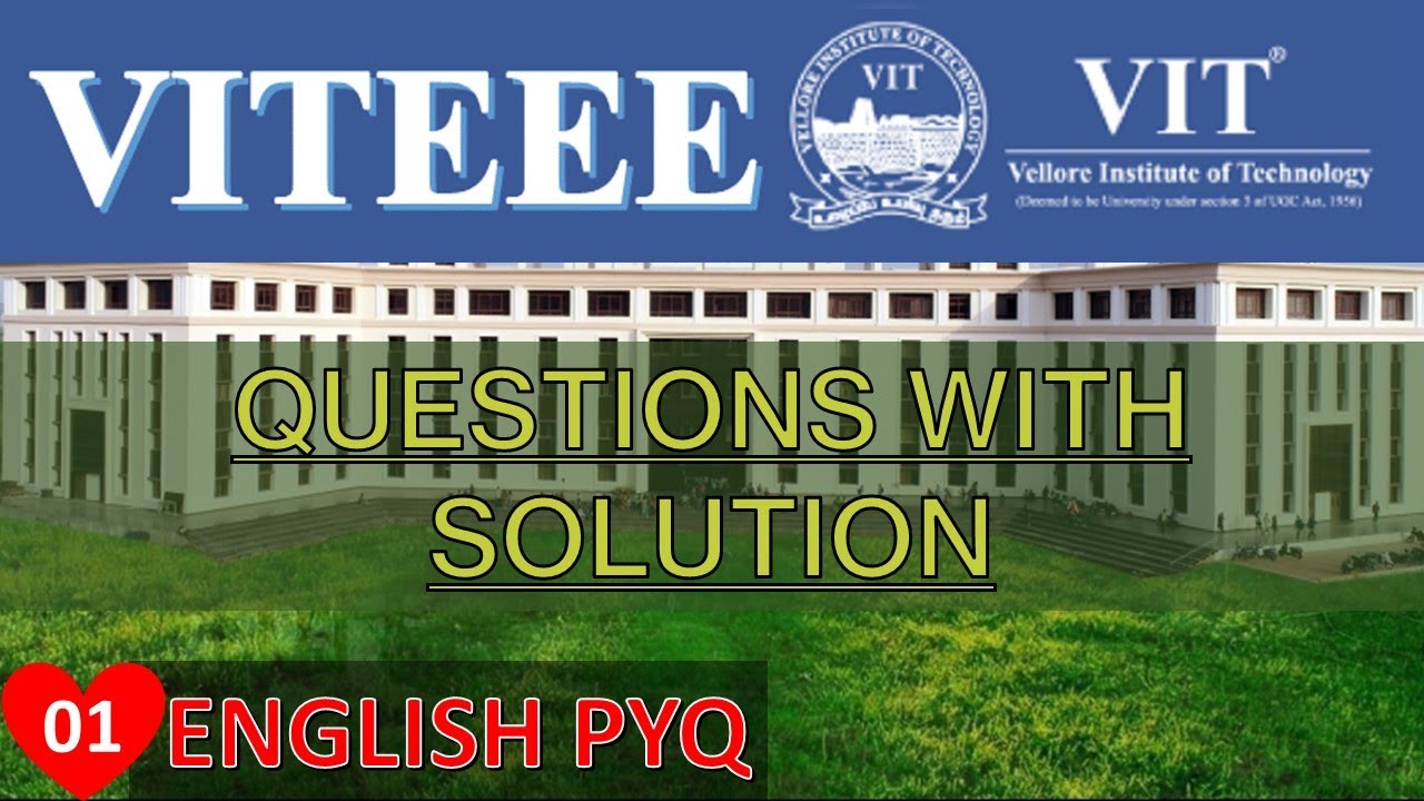 VITEEE Questions with solution | English | How to score 95% in VITEEE | Part 01 | English Grammar