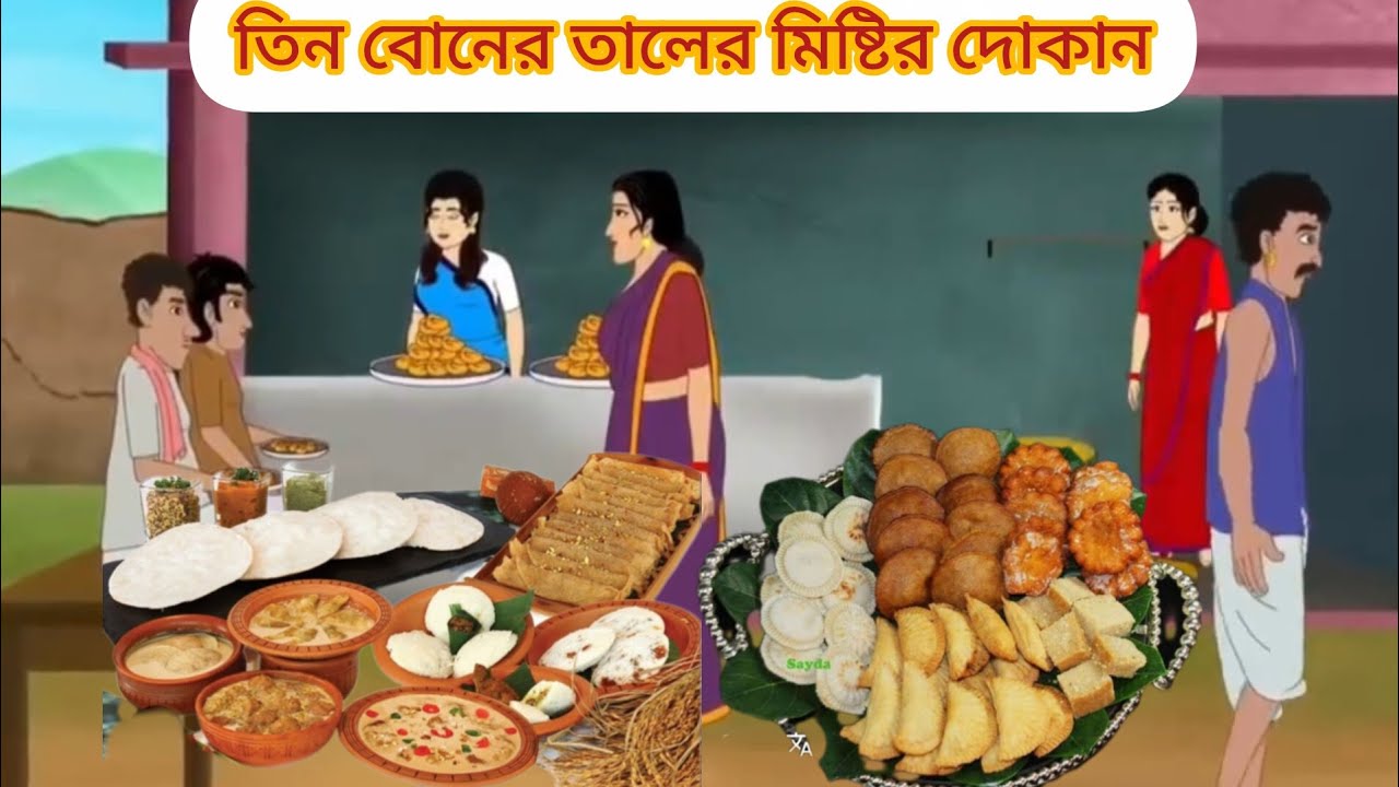 তিন বোনের তালের মিষ্টির দোকান #cartoon #mojarcartoon #animation #unfrezzmyaccount #thakurmarjhuli 