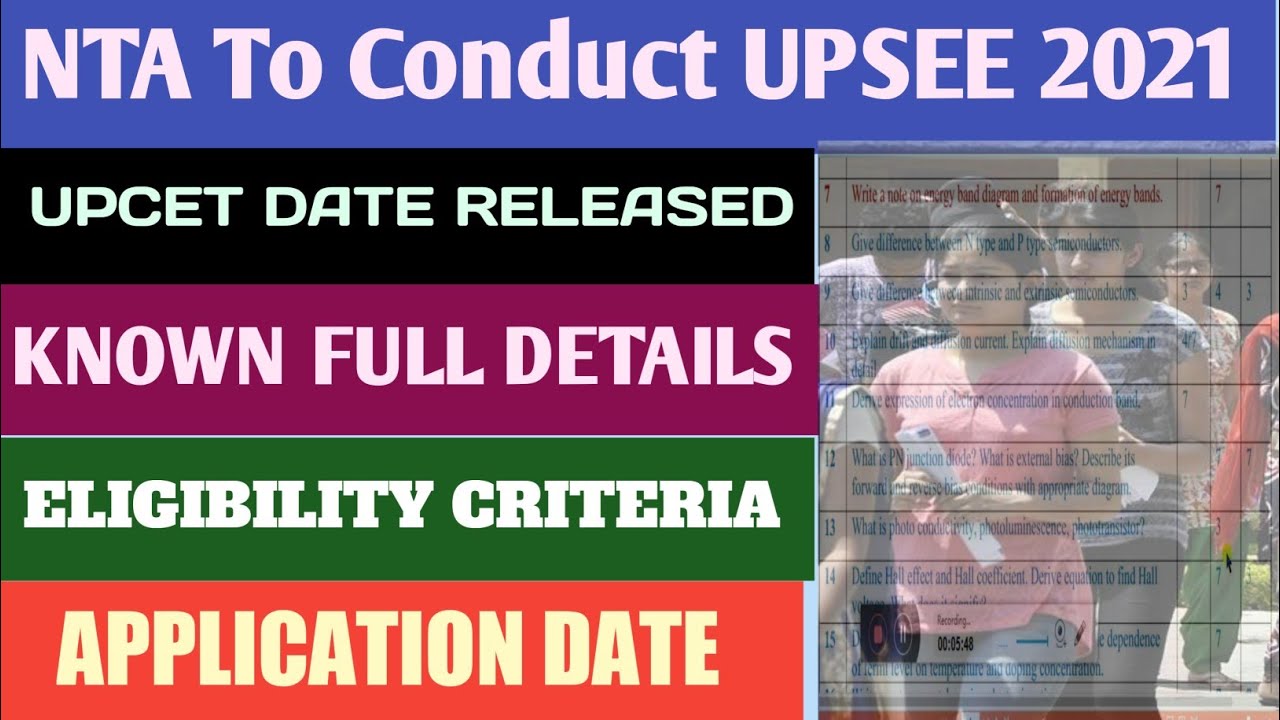 NTA to conduct UPCET 2021 (UPSEE) on May 18, check details here