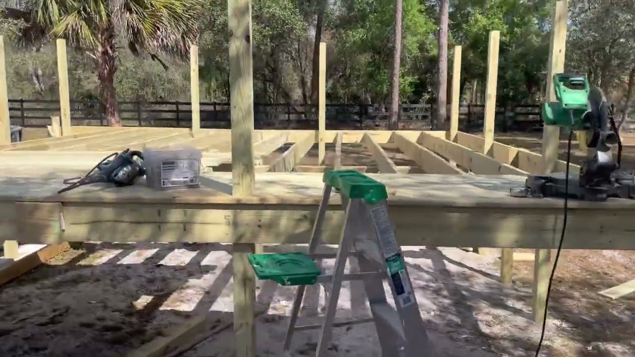I built the deck for the pool, all by myself with no experience🙌🙌