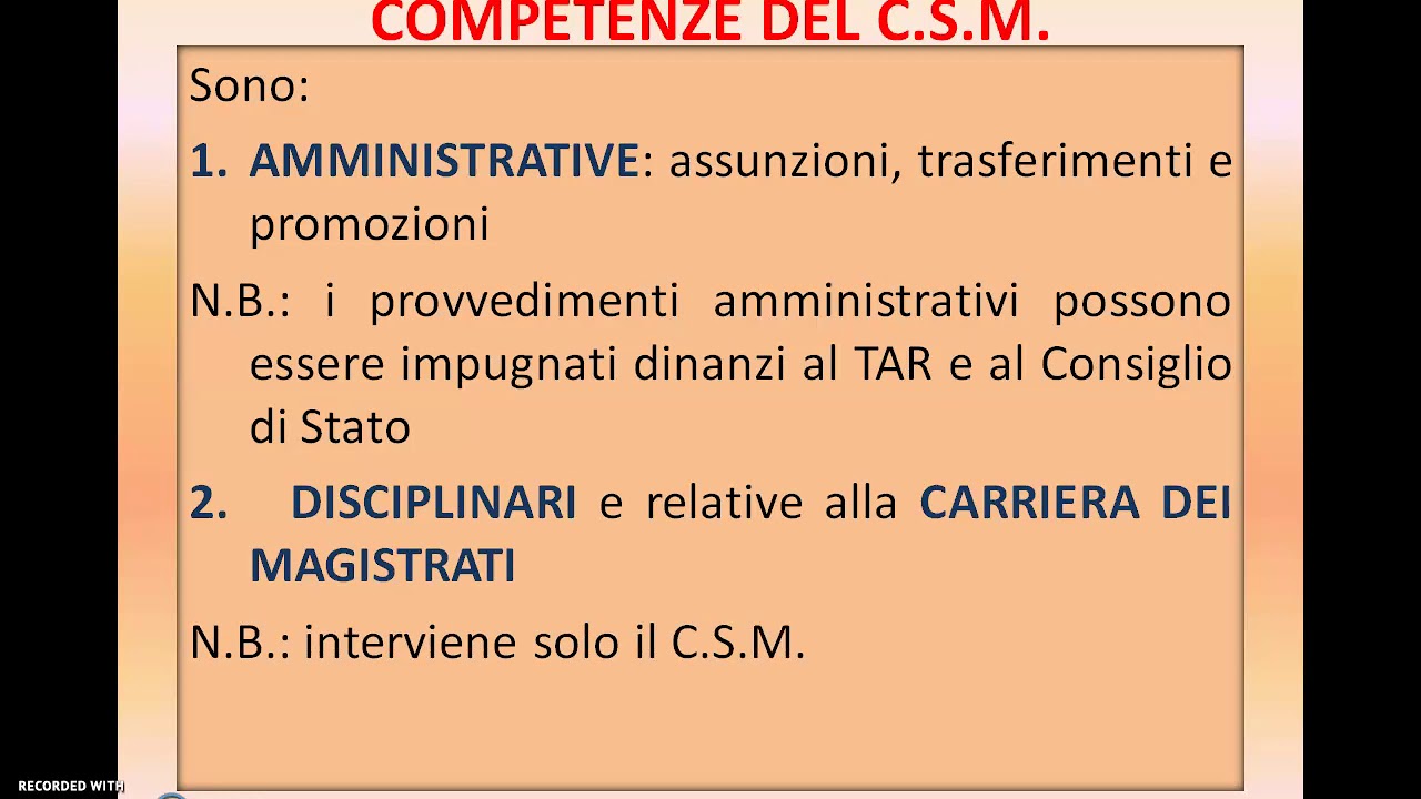 IL CONSIGLIO SUPERIORE DELLA MAGISTRATURA