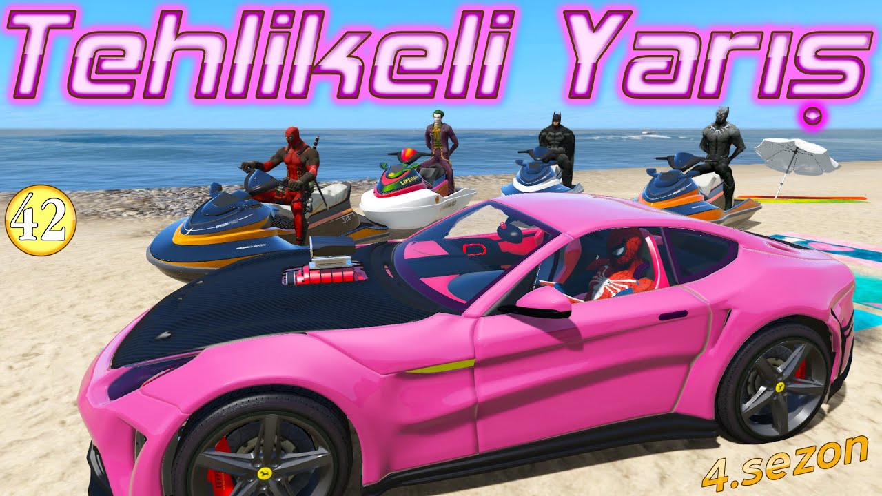 JETSKİ ve ARABALAR İLE TEHLİKELİ YARIŞ