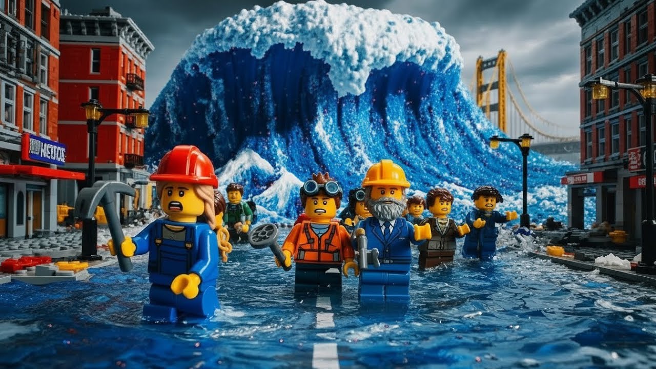 LEGO Final Escape — The Last Bridge Before the Tsunami #LEGOMoc #LEGOAnimation #StopMotion #Tsunami