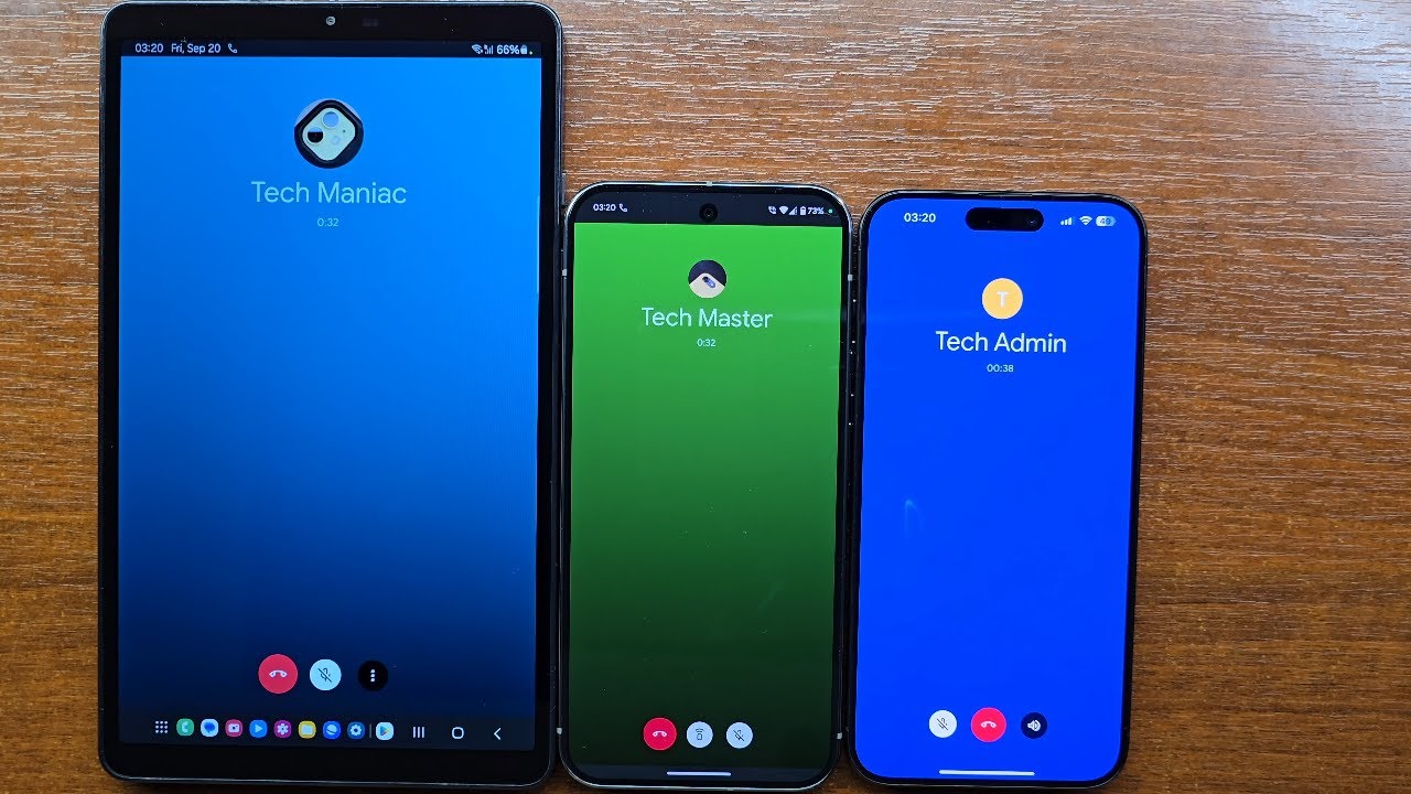 Samsung Tab A9 4G vs Pixel 9 Pro XL vs iPhone 15 ProMax Google Meet Incoming Voice & Video Calls