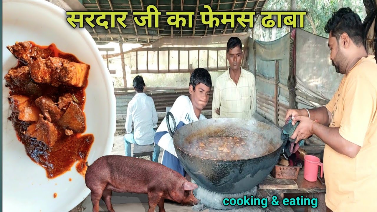 सरदार जी का फेमस सुअर कबाब ढाबा || pork blood kabab recipe & eating vlog 