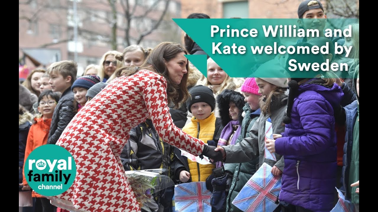 Prince William and Kate welcomed by Swedish counterparts