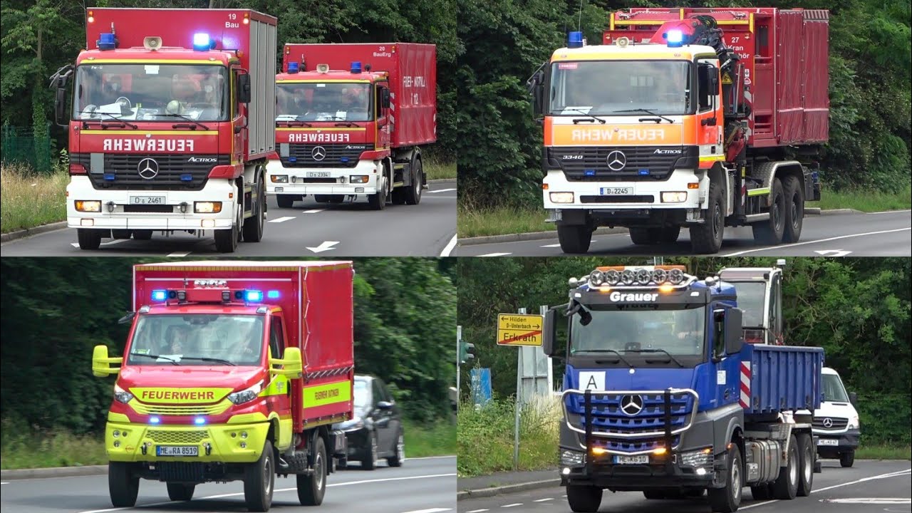 [Person Verschüttet I Großeinsatz] Einsatzfahrten Feuerwehren Ratingen & Düsseldorf + Polizeieskorte