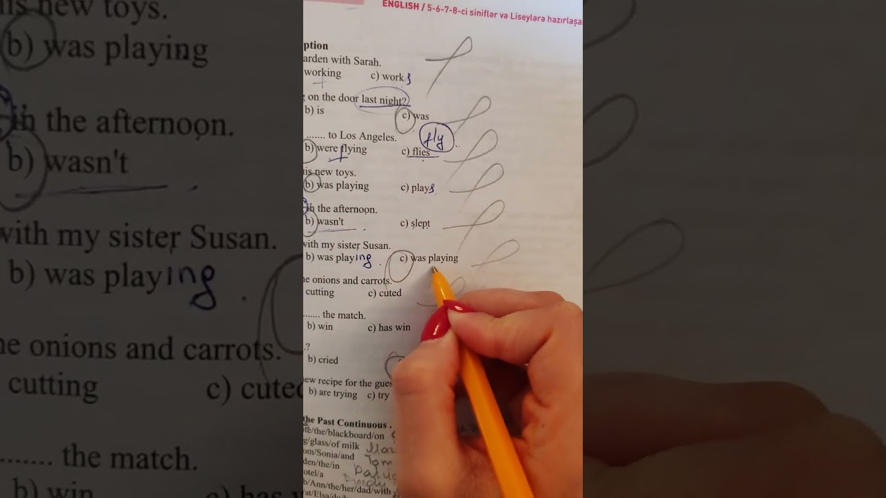 Keçmiş davam edici zaman ex1 #english #education #study#students #learnenglish#tests #grammar #tests