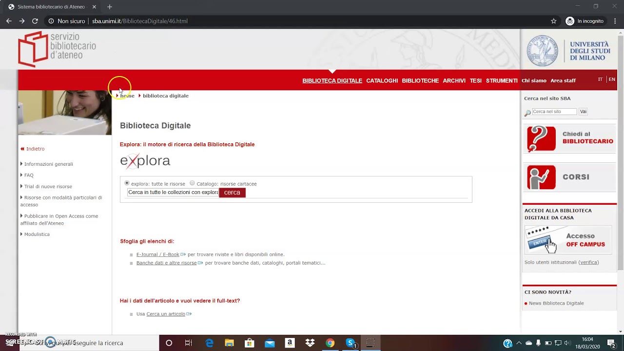 Explora e le banche dati di ambito storico