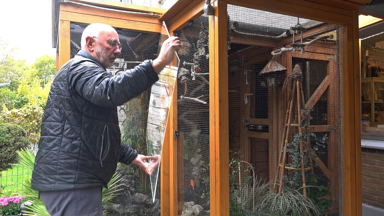 My Aviary, part 44, Mijn Volière, Preparing the aviary for the winter, klaar voor de winter!