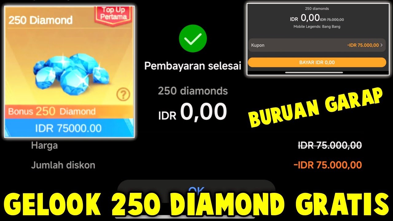 GILAK BENERAN GRATIS 500 DIAMOND MOBILE LEGENDS, CARA DAPAT DIAMOND ML GRATIS, VOUCHER HUAWEI 83RB