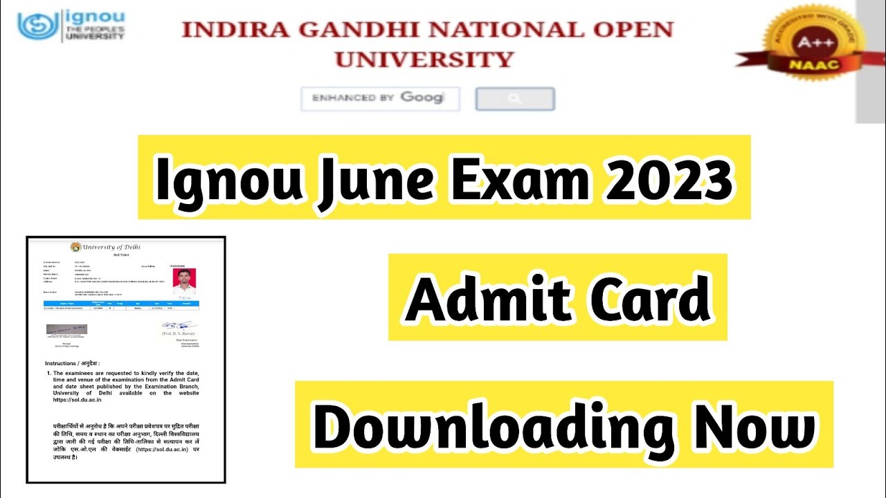 Ignou Hall Ticket June 2023  | Mister Ignou #ignou #result #exam #hallticket #admitcard