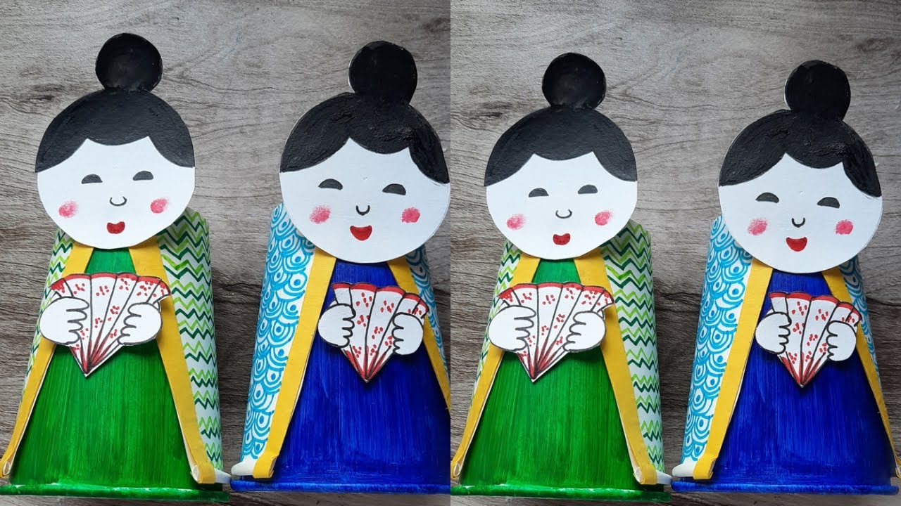 Simple Paper Craft Paper Cup Doll Easy Doll Making