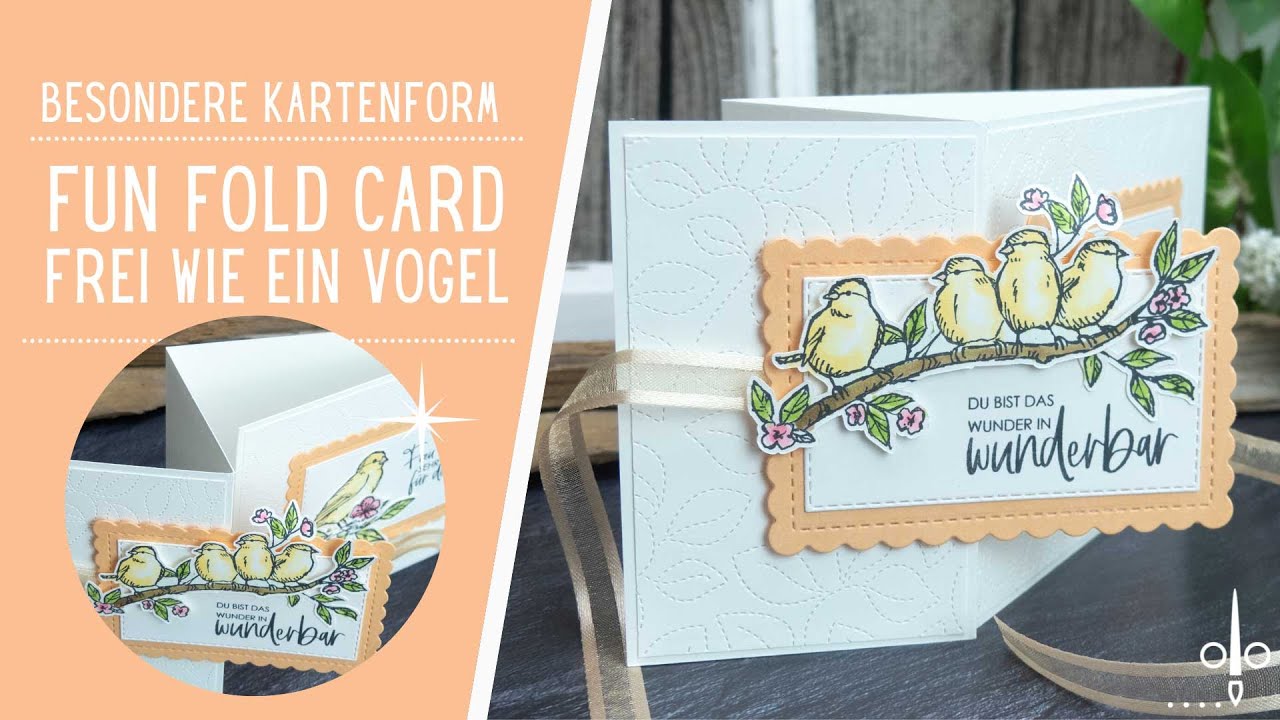 Besondere Karte für Vanessa | Fun Fold Card | Frei wie ein Vogel & Konturiert und Koloriert