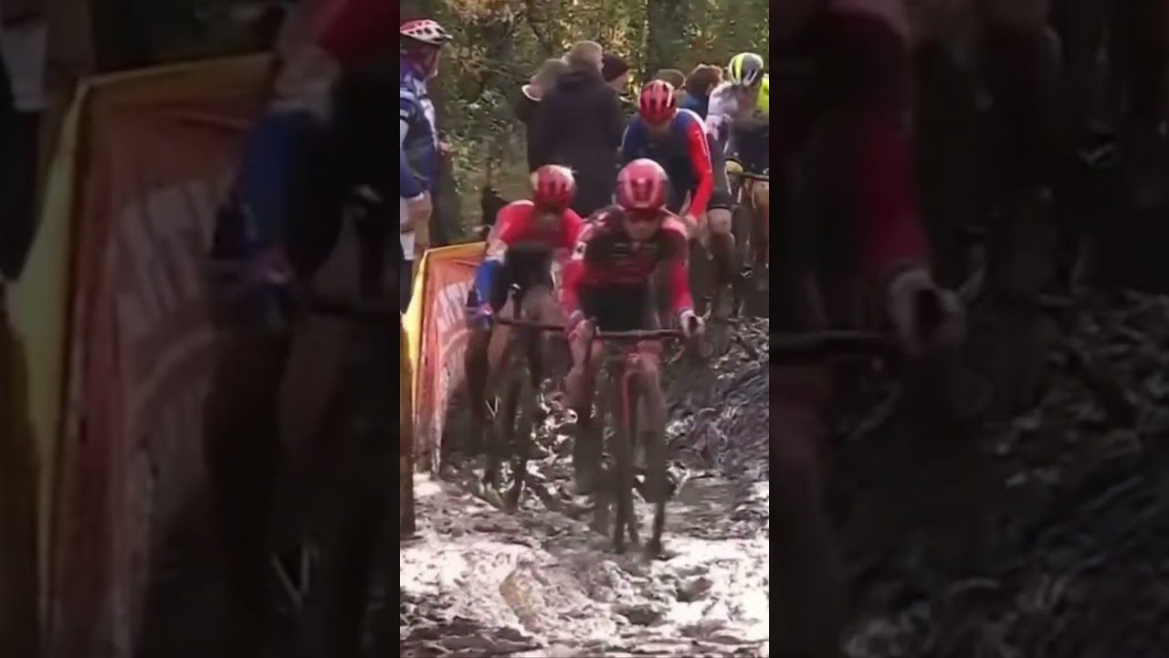 CX Lars van der Haar Crach in Mud  #cycling  #cyclingfans #cyclocross #mtb #cyclinglife #cross
