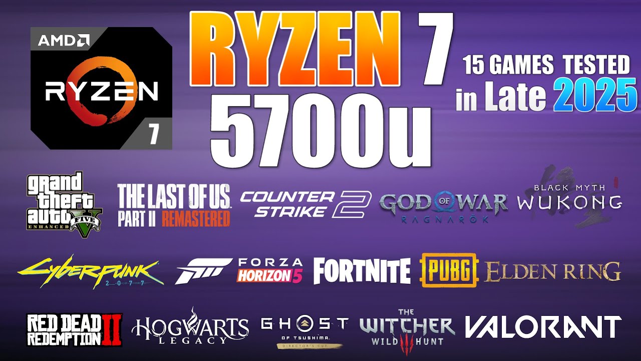Ryzen 7 5700U Vega 8 : Test in 15 Games in late 2025 - Ryzen 7 5700U Gaming Test