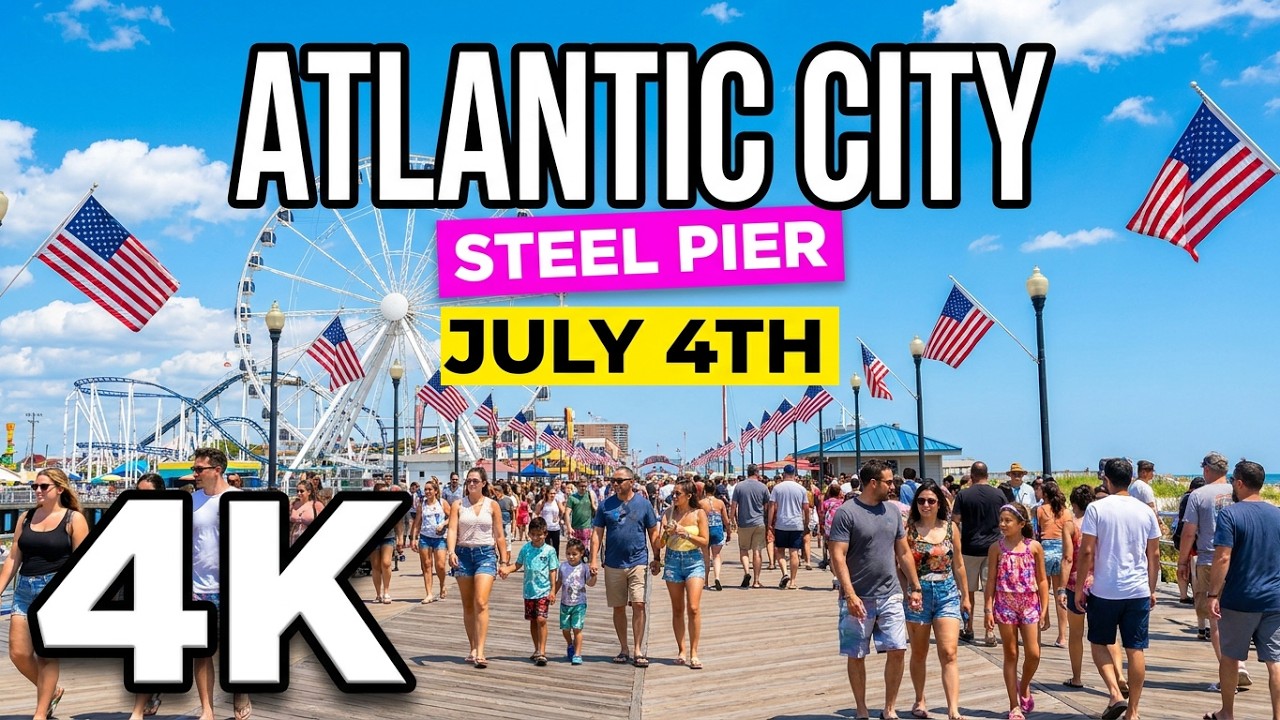 Atlantic City 4th Of July Steel Pier And Rides | Walking Tour | 4K |