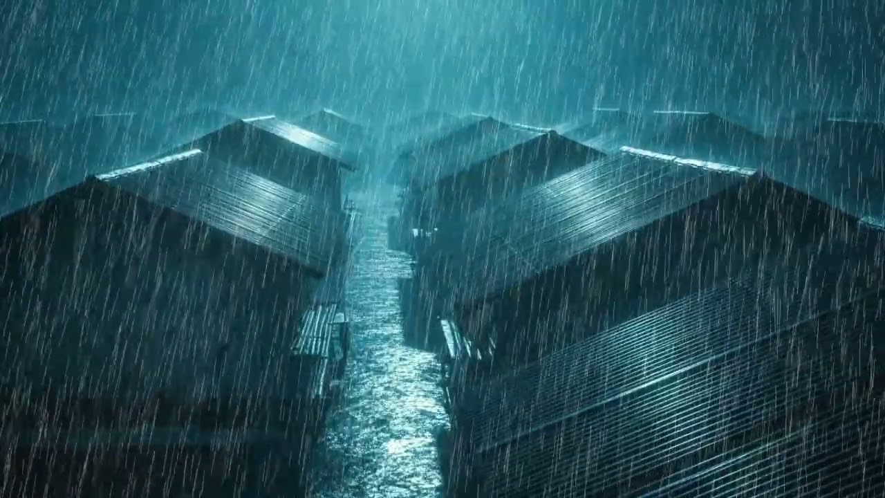 Rain noises for sleep – Soothing Heavy Rainfall on Quiet Forest Road for Deep Sleep & Stress Relief