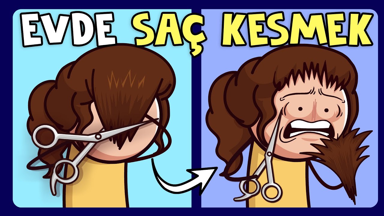 Evde SA&Ccedil; KESMEK (En Komik Animasyonlar)