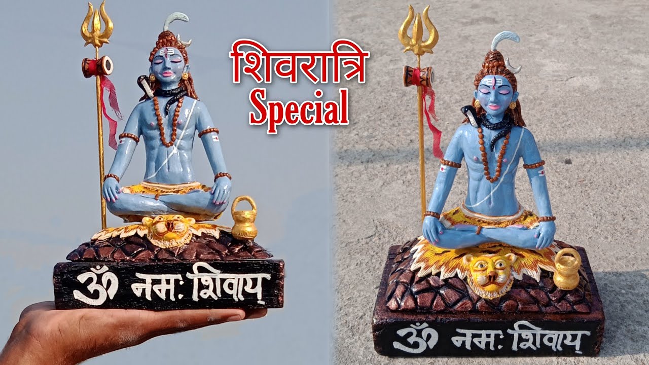 Colouring lord Shiv/how to make Shiv idol/Mahadev ki murti kaise banaye/Making Small Shankar idol