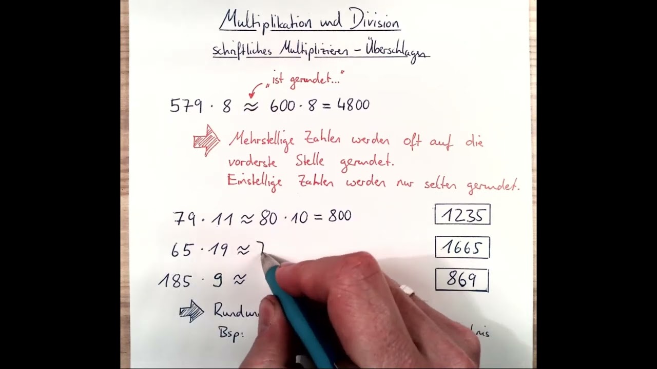 Klasse 5 - Überschlagsrechnung bei Multiplikation