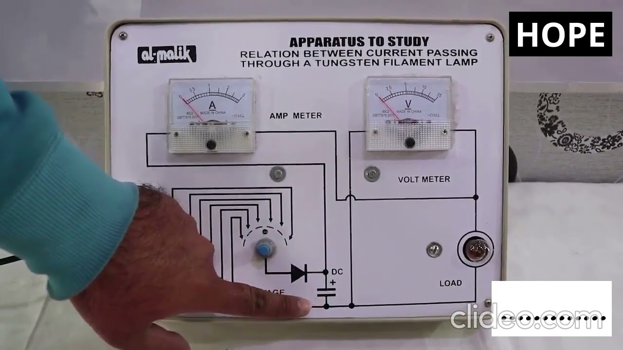 FSc Practical: the relationship between current passing through a tungsten filament and potential