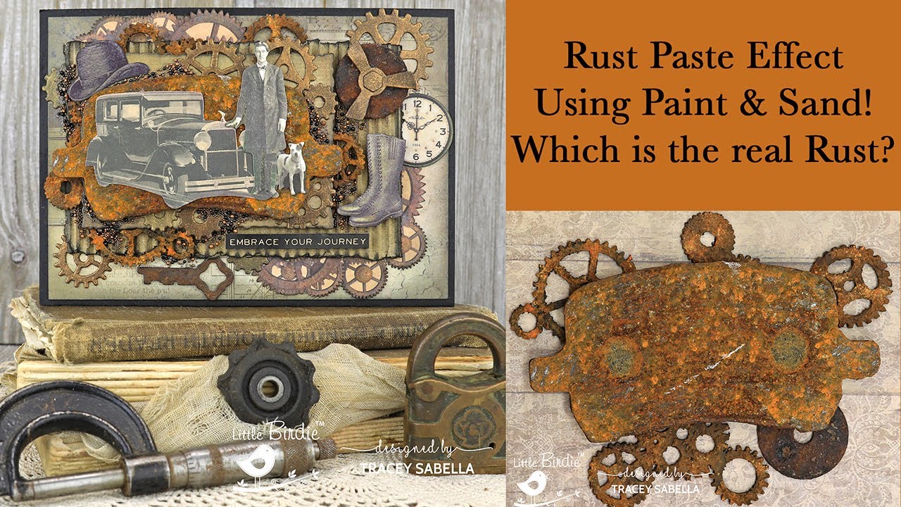 DIY Rust Paste Effect Using Acrylic Paint and Sand | Faux Metal Cogs & Gears | Industrial Steampunk