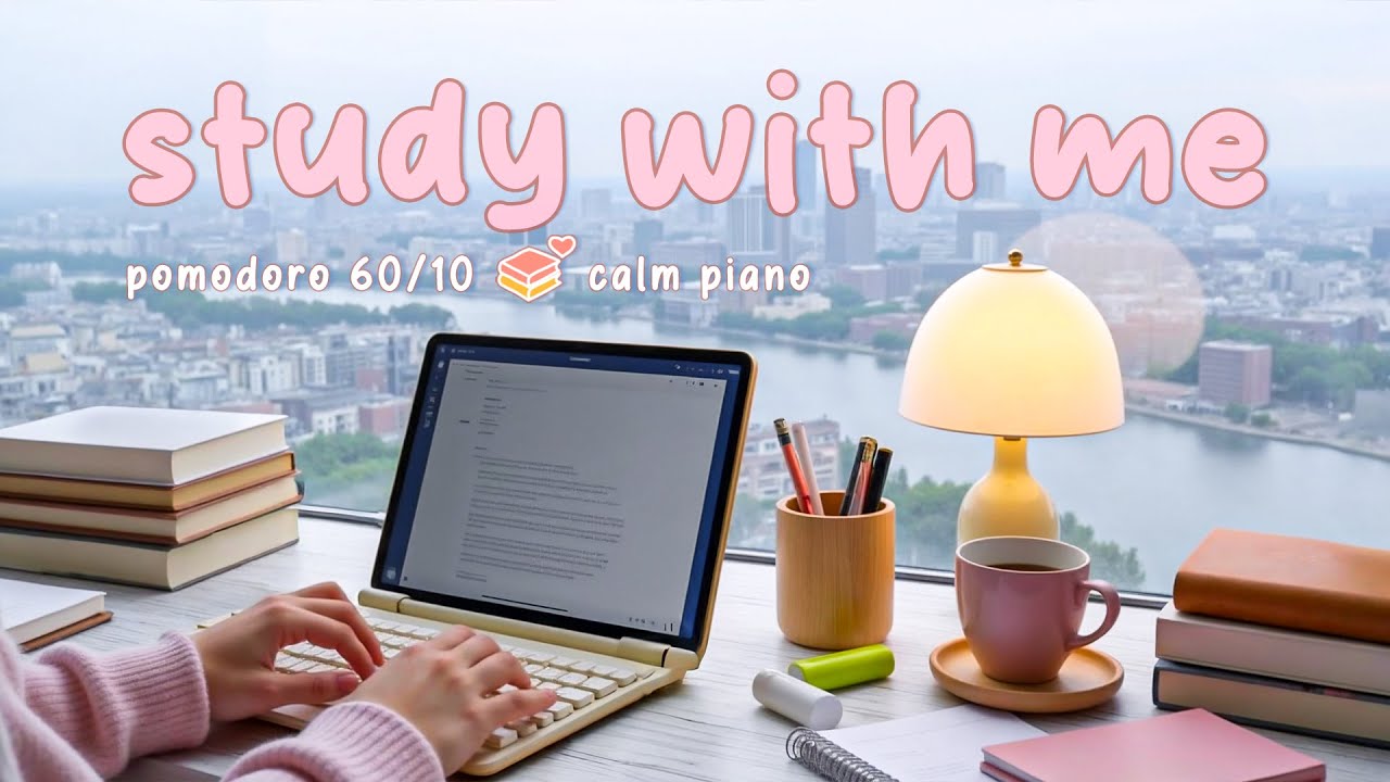 3-HOUR STUDY WITH ME 🌤️ Morning City View 🐈 Pomodoro 60/10 with Cat 🐈