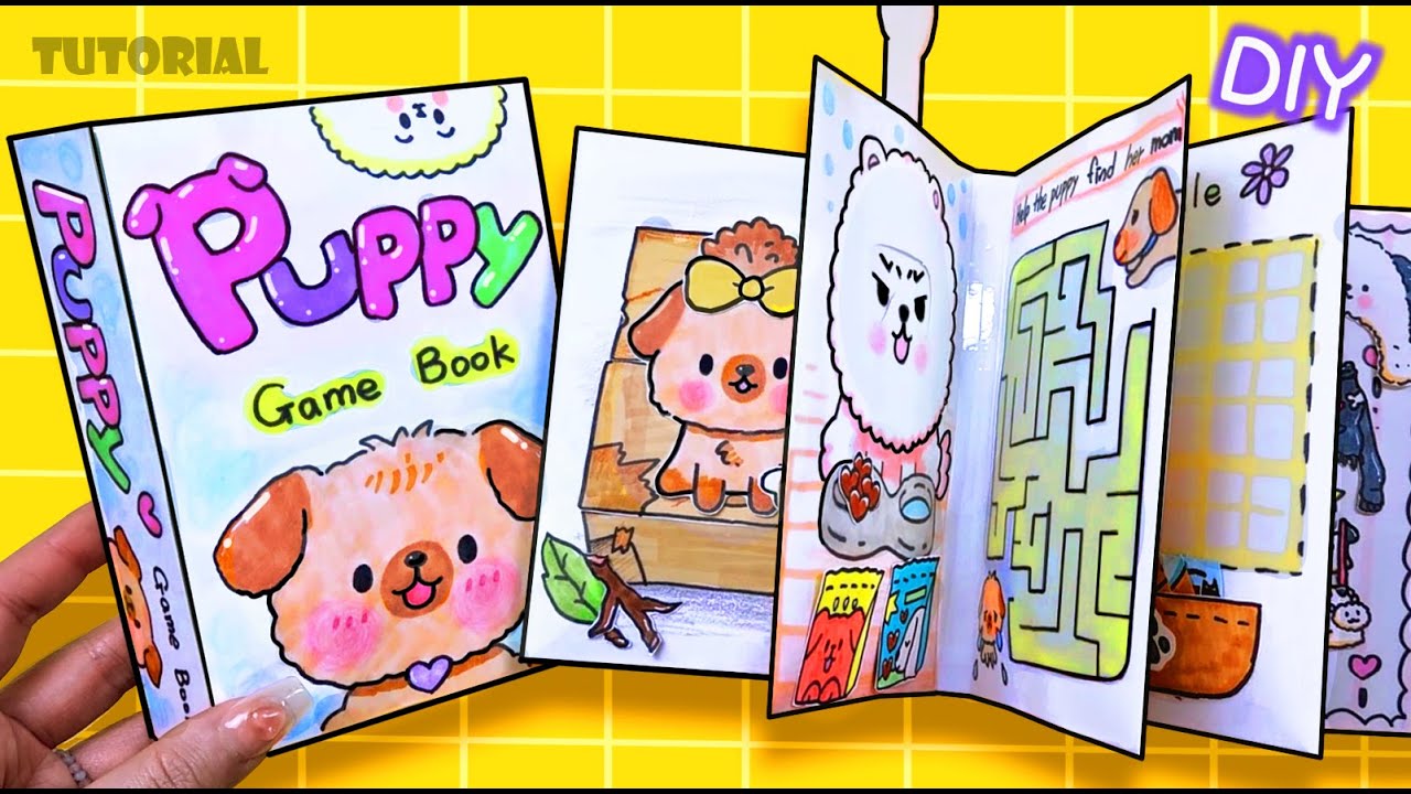 (Tutorial)🐶Puppy Squishy Game Book DIY #gamebook #paperdiy