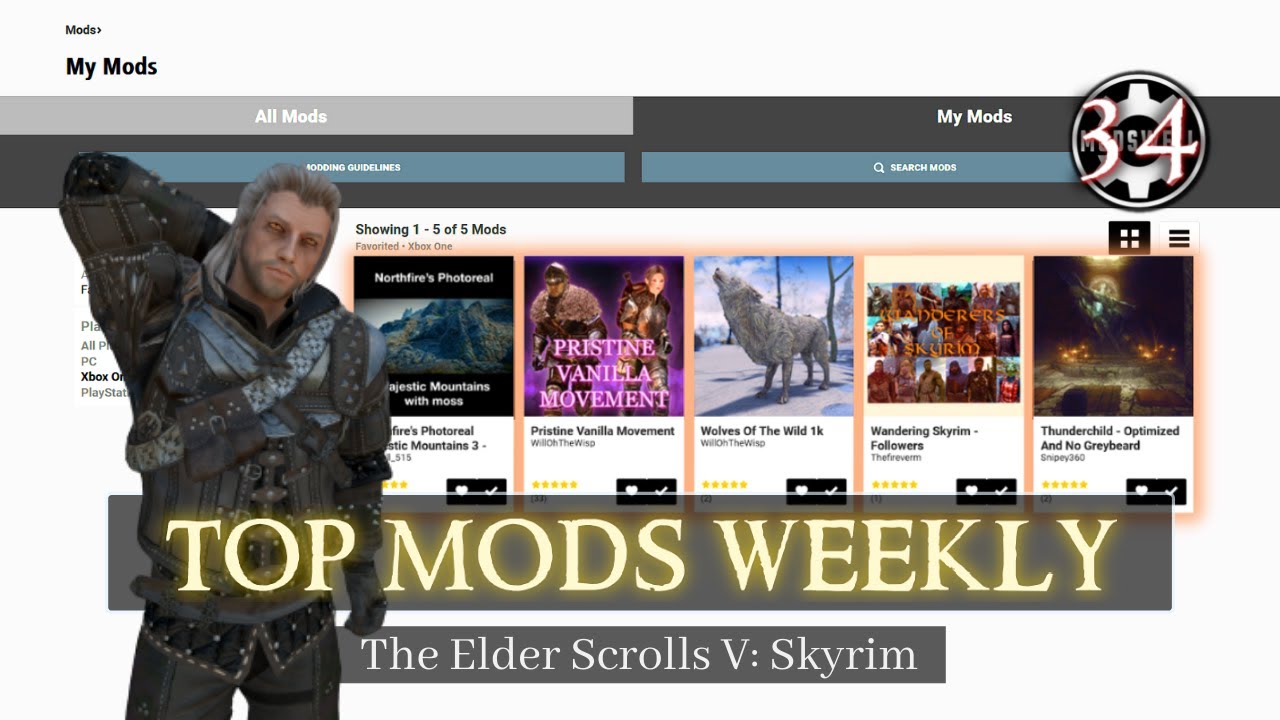 Top Mods Weekly: NEW Animations, Followers, Textures and MORE!! (Skyrim XBOX Mods)