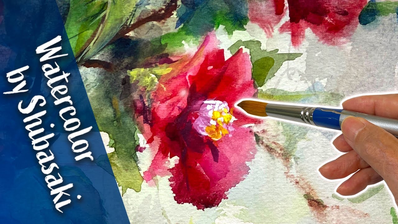[Eng sub] Bouquet of camellia Flowers / Watercolor painting / Calming art
