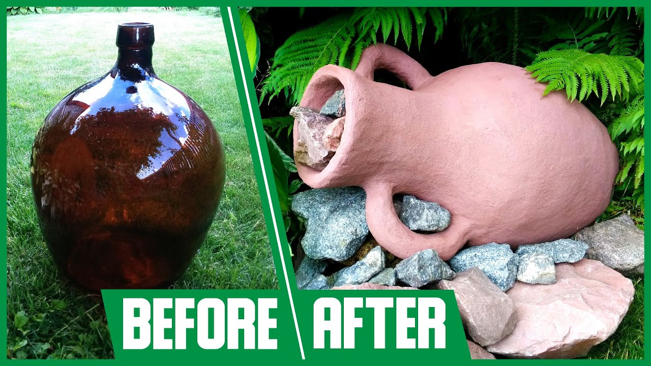 CEMENT AMPHORA out of CARBOY // DIY, do it yourself // Free tutorial // Garden design and projects