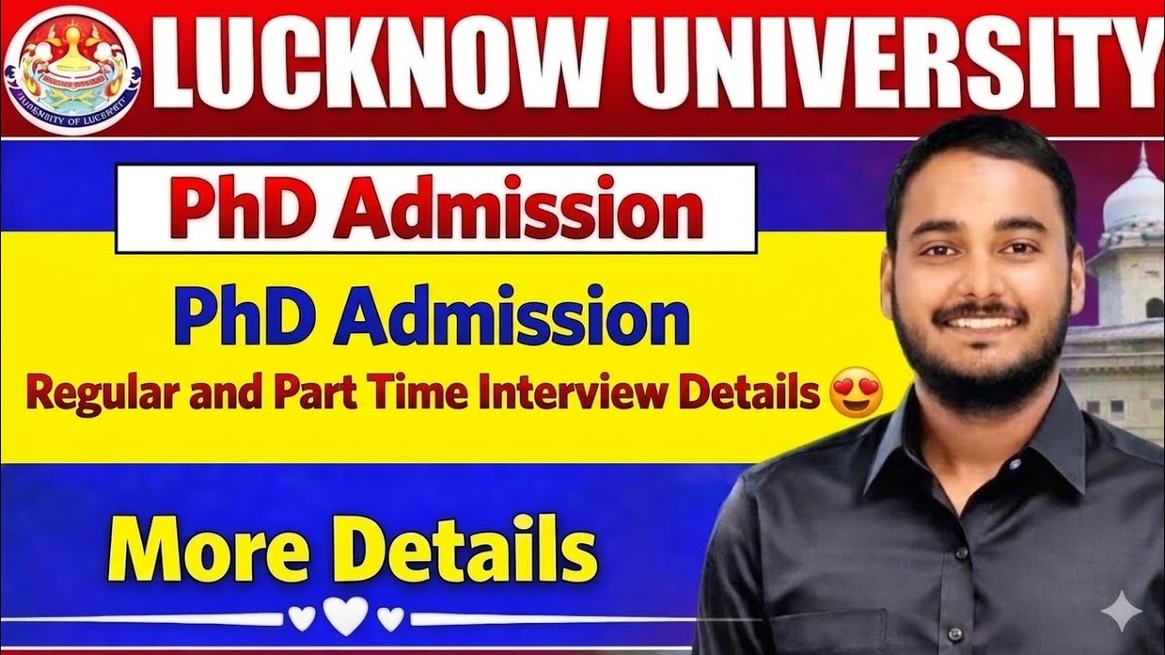 Lucknow University phd Interview Date 2026 |Check now #lucknowuniversity 