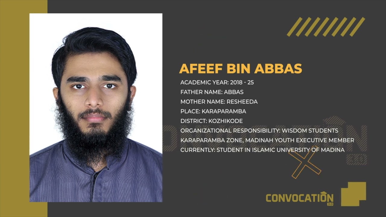 AFEEF BIN ABBAS AL HIKAMI | സനദ് ദാനം | Convocation 3.0 | Jamia Al Hind Al Islamiyya
