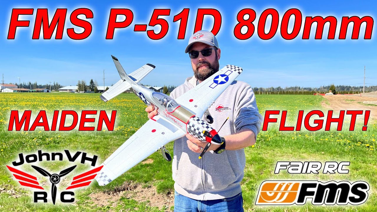 FMS P-51D 800mm MAIDEN FLIGHT!