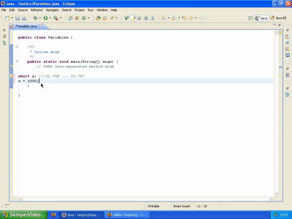 Datentyp Short - (Java 1-012)