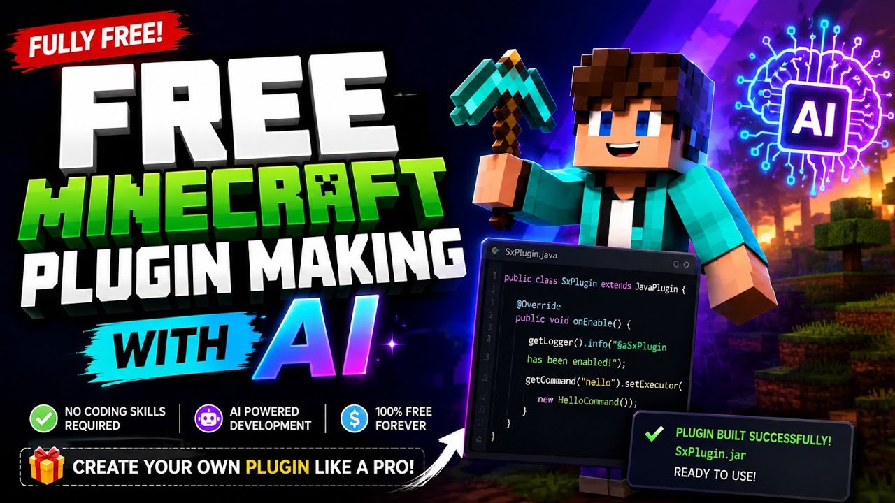 How to Make Minecraft Plugins with AI (100% FREE)