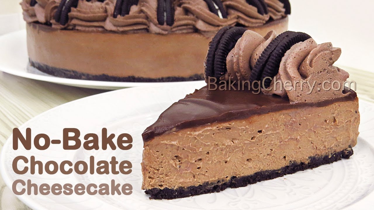 NO-BAKE CHOCOLATE CHEESECAKE Recipe (Without Gelatin) | DIY Dessert | Yummy & Tasty | Baking Cherry