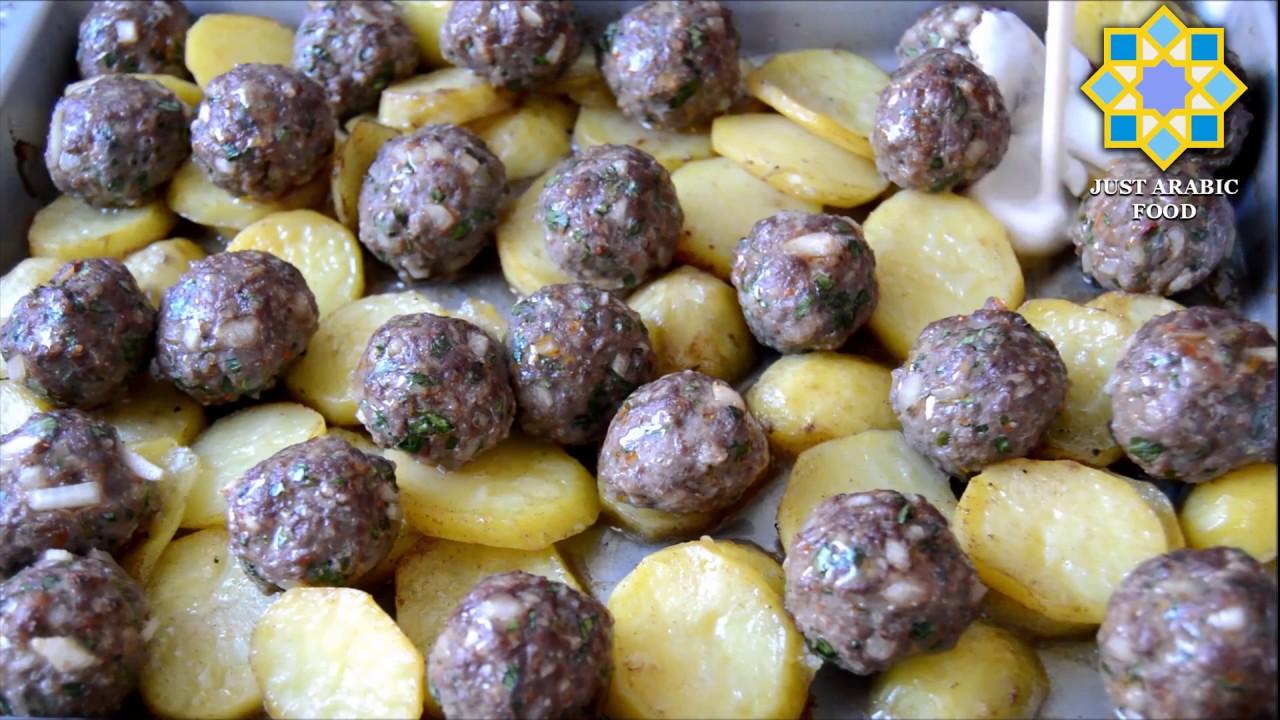Kofta In tahini sauce _ Meatballs with Potatoes and  tahini sauce  - just Arabic food
