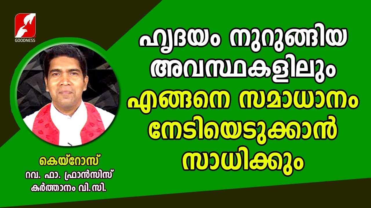 ഹൃദയം നുറുങ്ങിയ അവസ്ഥകളിലും എങ്ങനെ സമാധാനം നേടിയെടുക്കാൻ സാധിക്കും  | Fr Francis Karthanam VC |