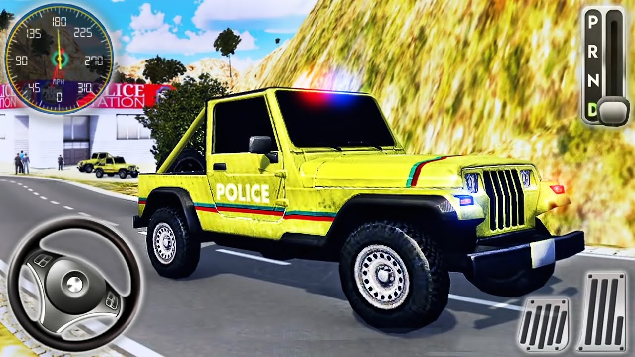Up-Hill Police Jeep Drive Simulator - Real 4x4 Offroad Mountain Driving - Android GamePlay