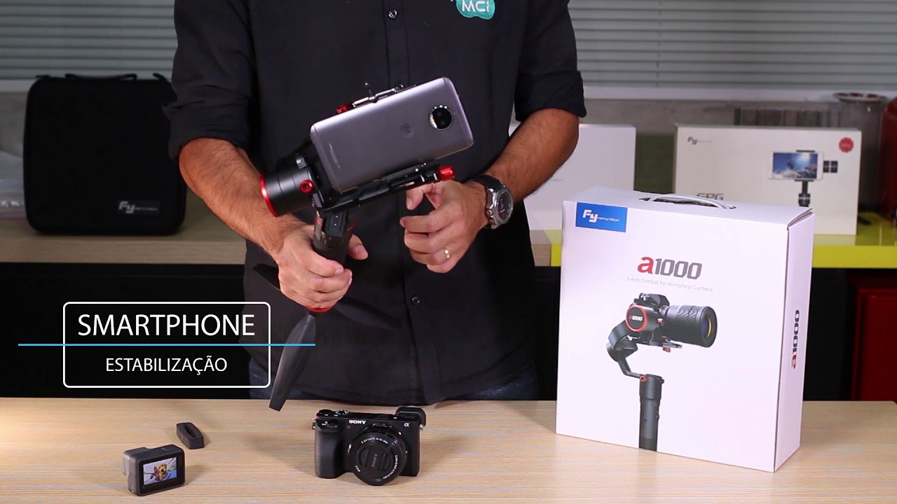 Feiyu-tech A1000 Estabilizando Gopro, Smartphone e Mirrorless