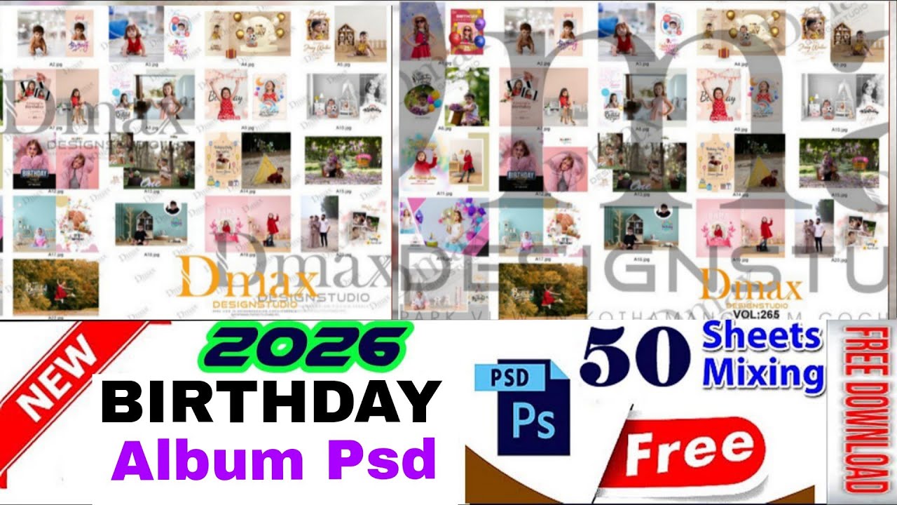 2026 NEW FREE DOWNLOAD  ALBUM PSD BIRTHDAY ALBUM DESIGN I || album design  photoshop 2 #psd