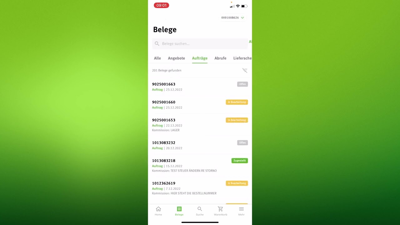 Konti mobil - Belegmanagement
