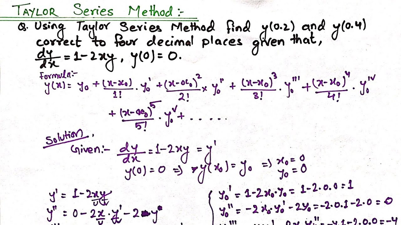 Taylor series method || Taylor series method Numerical analysis