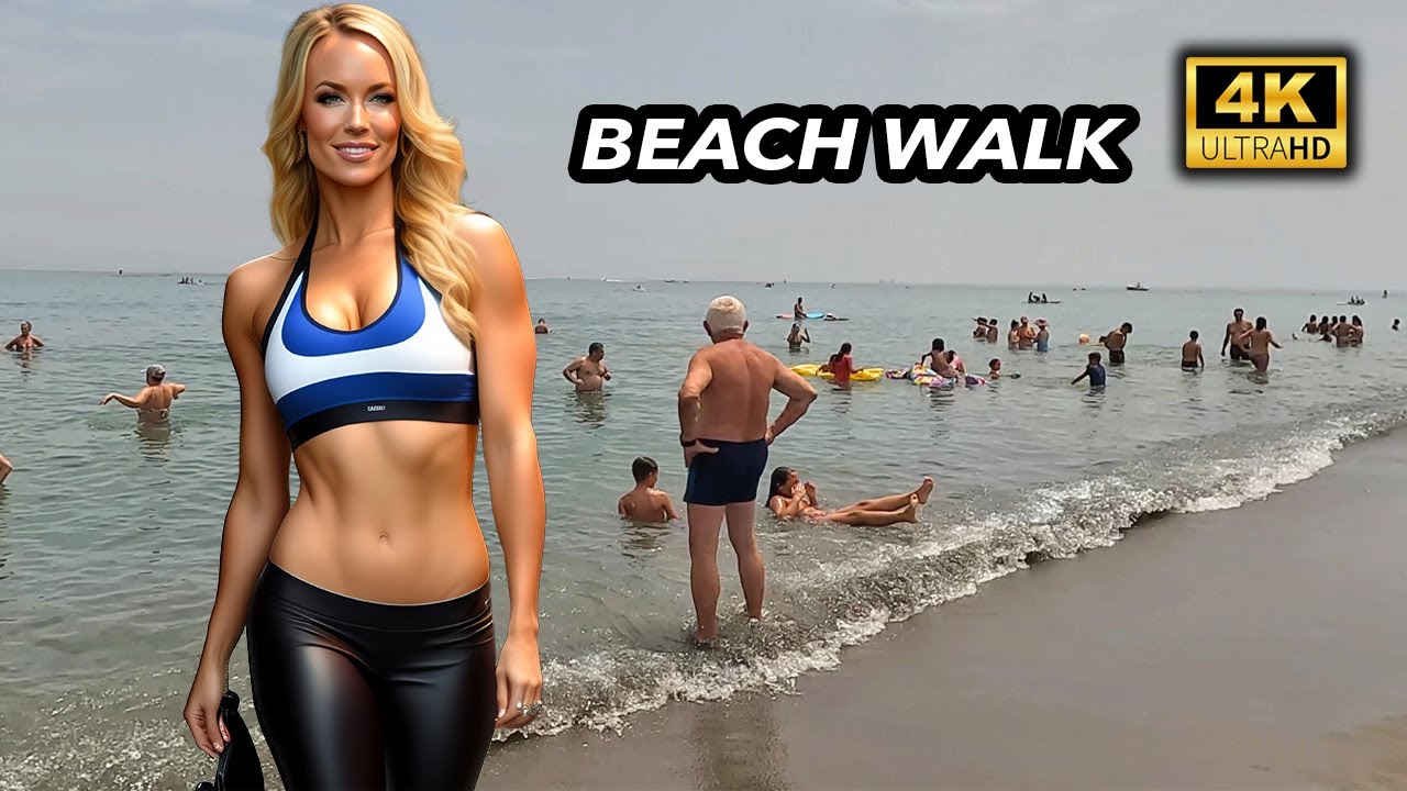 BEACH WALK Torremolinos part-15 Playa Los Alamos Beach SPAIN Summer 2023 Costa del Sol Malaga 4K 60