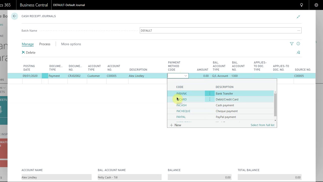 [Accountancy] How to perform a Cash Receipt Journal in Garage Hive - Business Central
