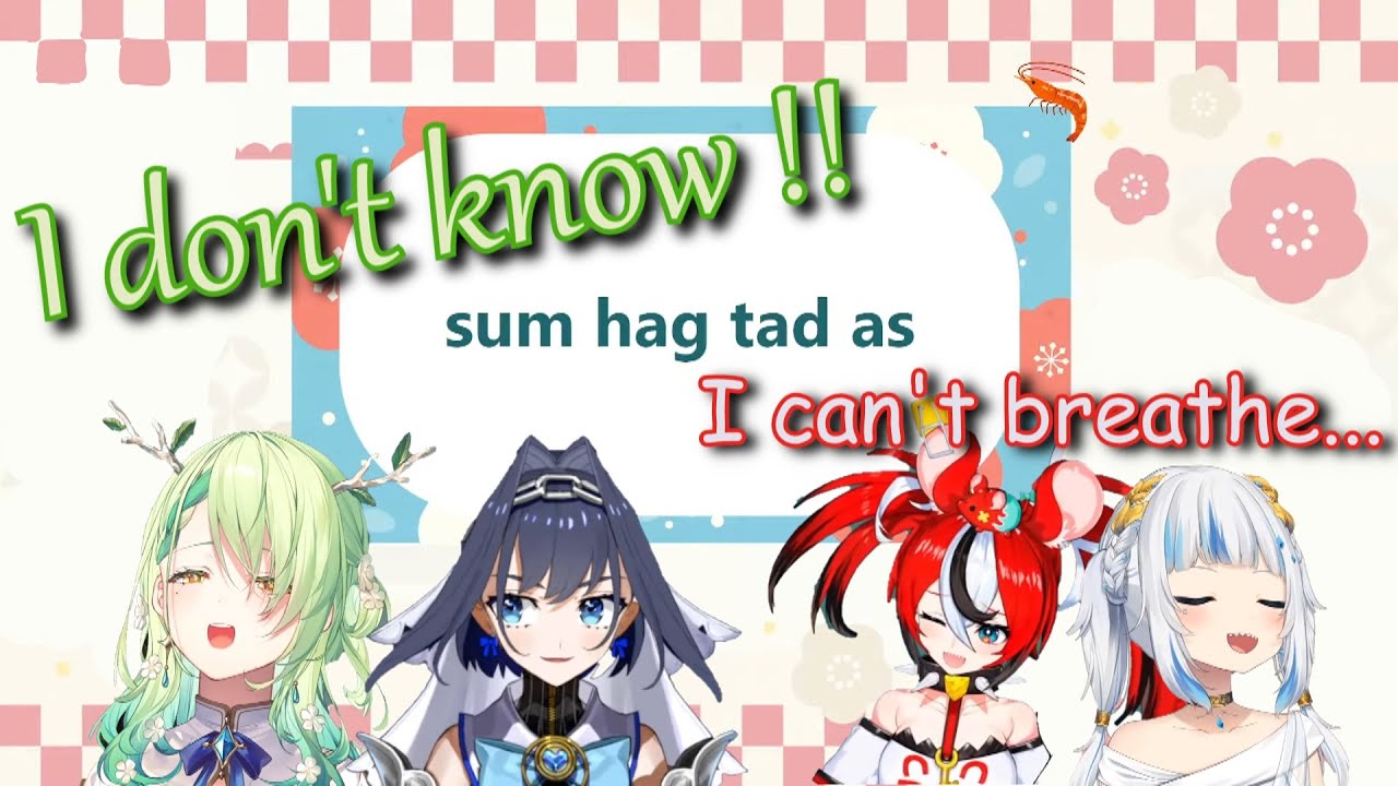 Gura and Bae are dying laughing while Kronii and Fauna don't understand